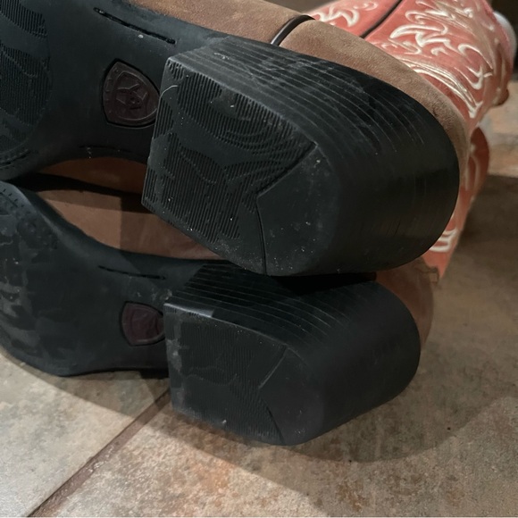 Ariat Women’s 9.5B Brown Rose Coral Leather Pointed Toe Pull On Cowgirl Boots - Picture 10 of 15